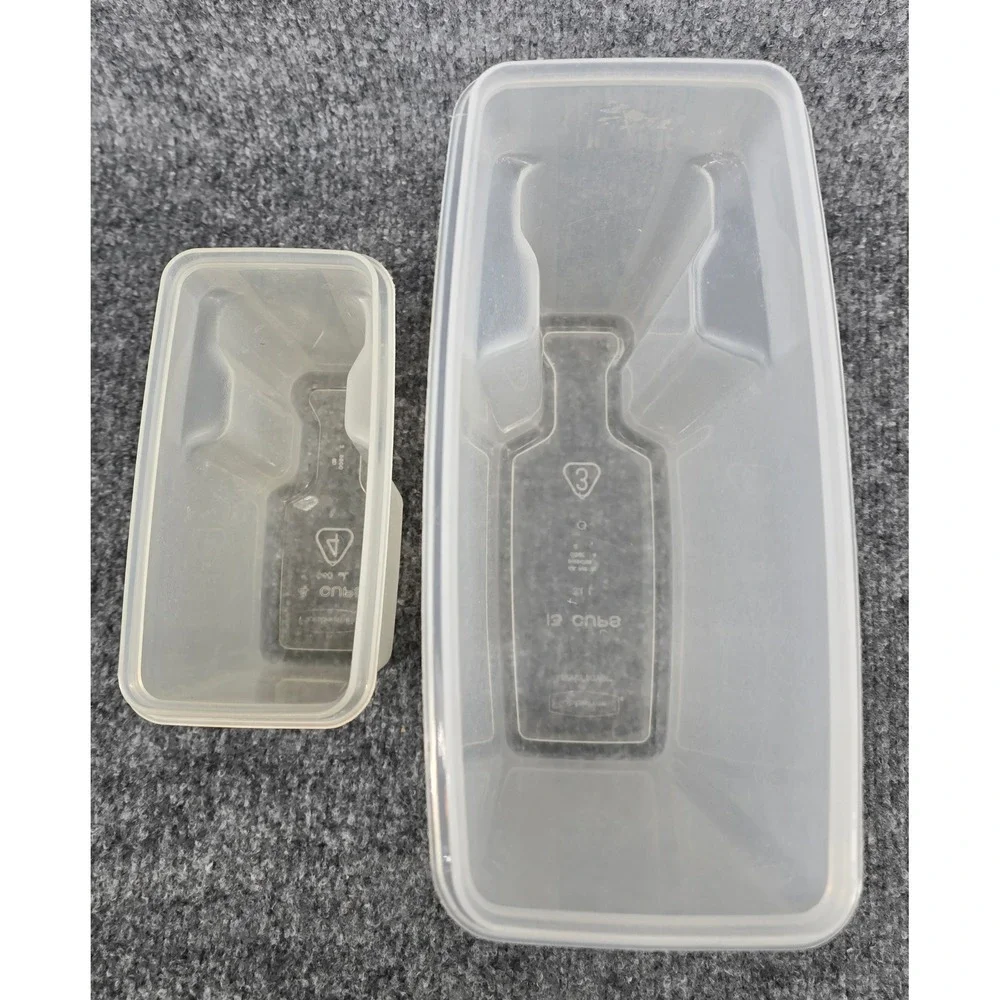 2 Rubbermaid Servin Savers Kitchen Containers Set Vintage Flip Top 13c 4c Almond